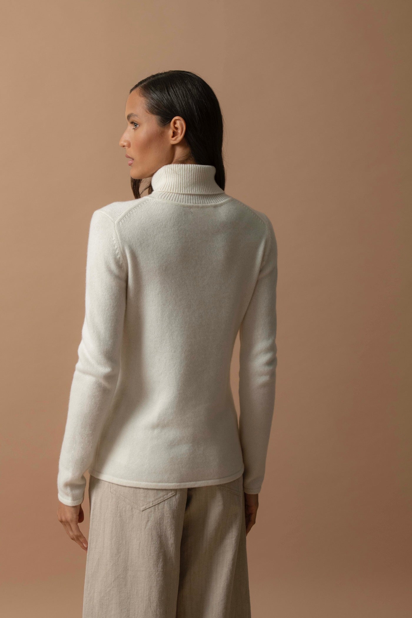 Pull Col Roulé 4 Fils - Willow - Neige