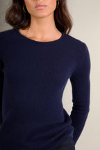 Pull Col Rond 4 Fils - Marya - Navy