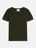 T-Shirt Col V - Efimia - Kaki
