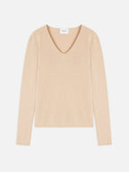 Pull Col V 4 Fils - Gaby - Sable