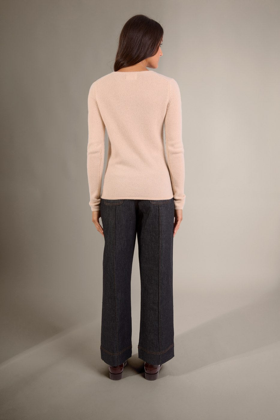 Pull Col V 4 Fils - Gaby - Sable