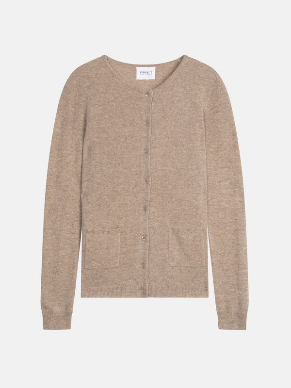 Cardigan Col Rond - Amy - Taupe Clair Chiné