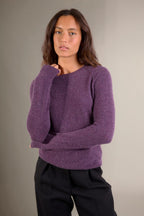 Pull Col Rond - Wilma - Violet Chiné
