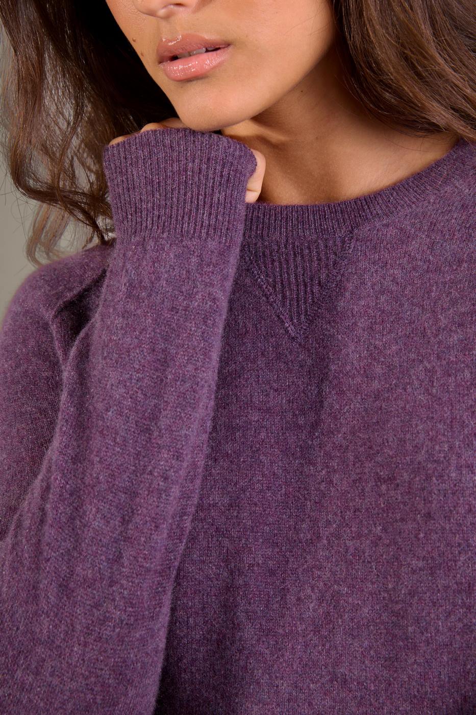 Pull Col Rond - Wilma - Violet Chiné