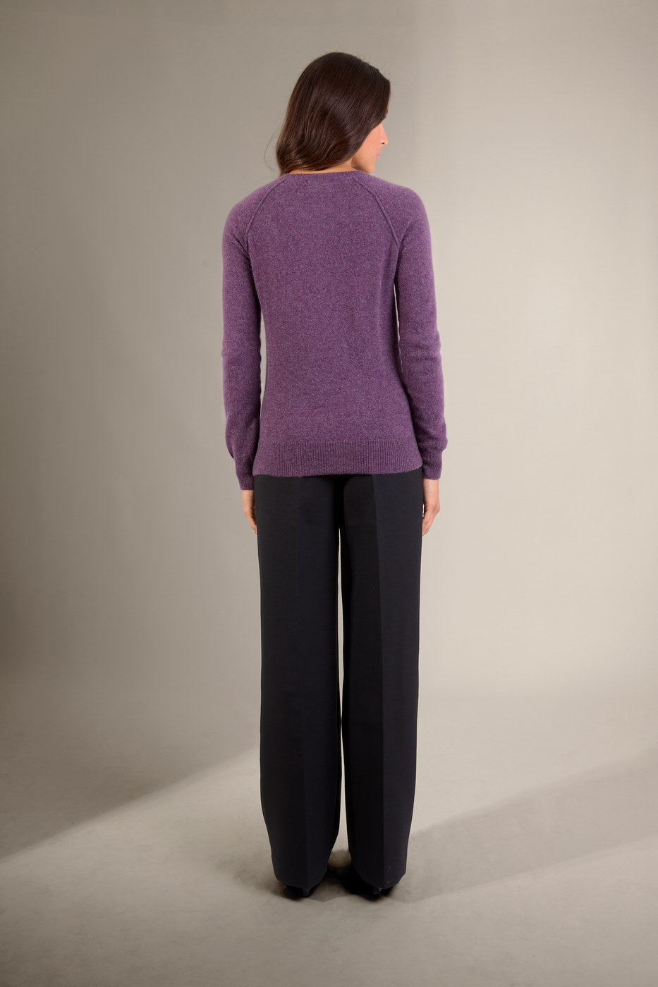 Pull Col Rond - Wilma - Violet Chiné