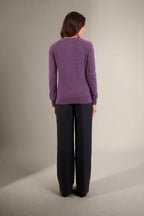 Pull Col Rond - Wilma - Violet Chiné