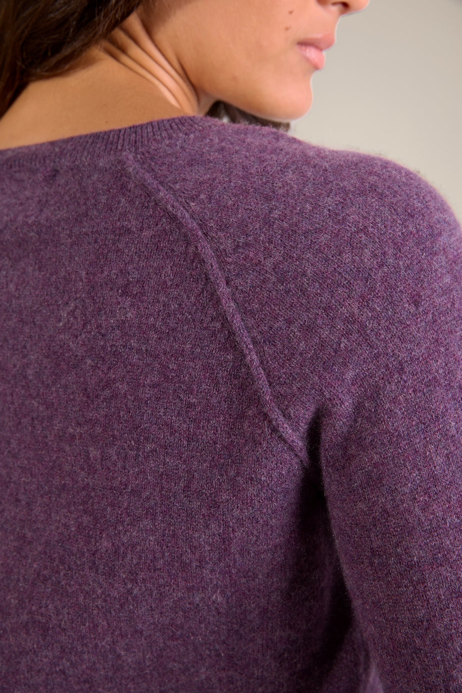 Pull Col Rond - Wilma - Violet Chiné