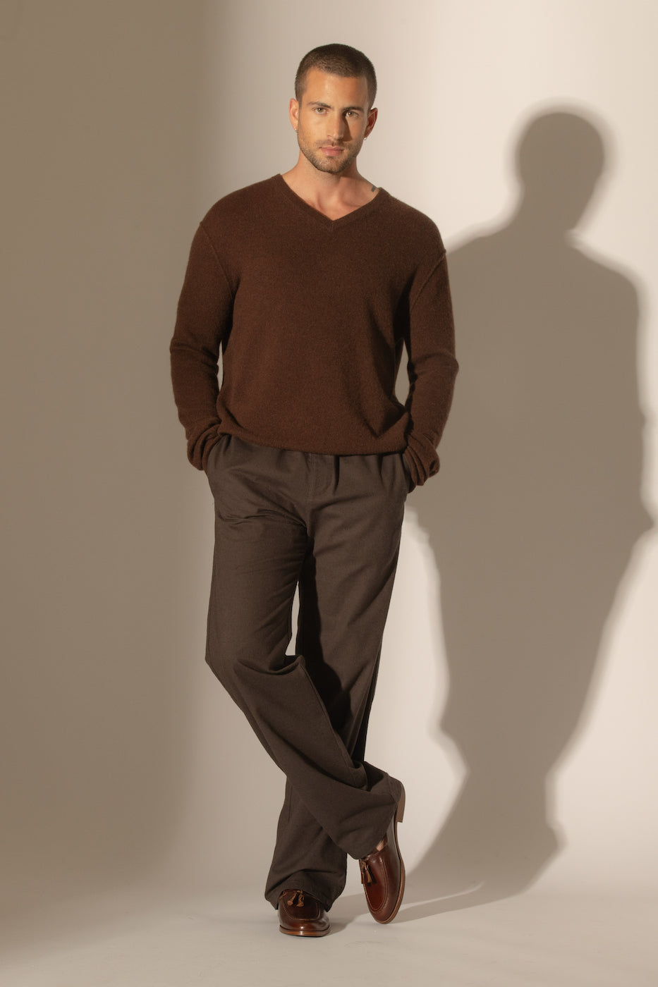 Pull Col V Lorenzo - Café