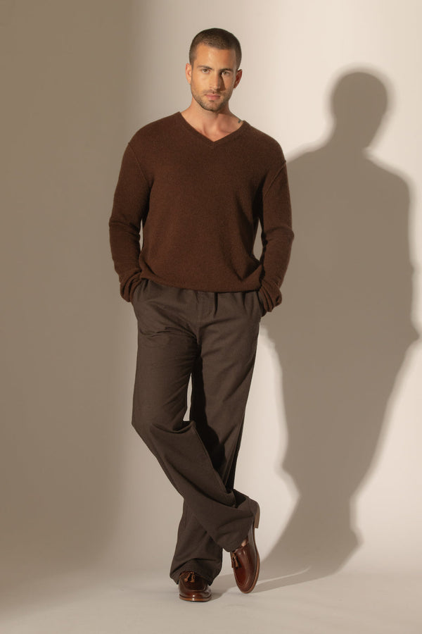 Pull Col V Lorenzo - Café