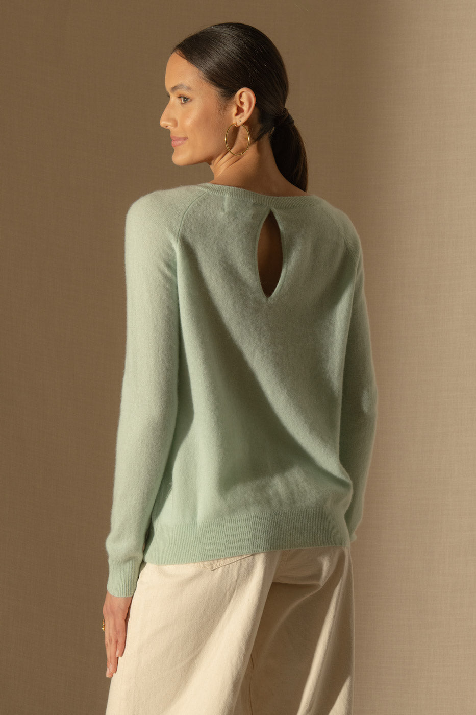 Pull Col Bateau Goutte Dos Leslie - Vert Lagon