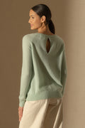Pull Col Bateau Goutte Dos Leslie - Vert Lagon