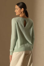 Pull Col Bateau Goutte Dos Leslie - Vert Lagon