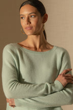 Pull Col Bateau Goutte Dos Leslie - Vert Lagon
