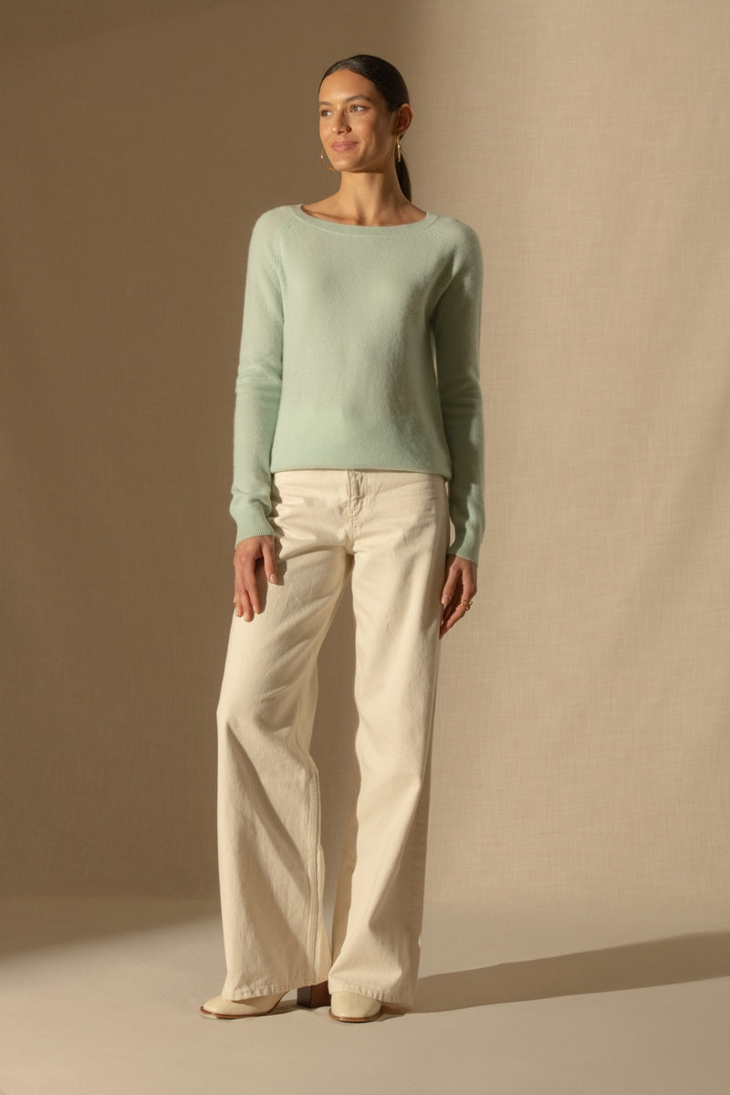 Pull Col Bateau Goutte Dos Leslie - Vert Lagon