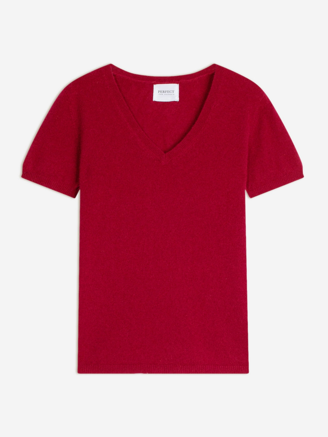 T-Shirt Col V - Efimia - Framboise