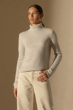Pull Col Roulé 4 Fils - Willow - Gris Perle Chiné
