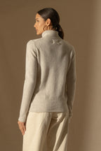 Pull Col Roulé 4 Fils - Willow - Gris Perle Chiné