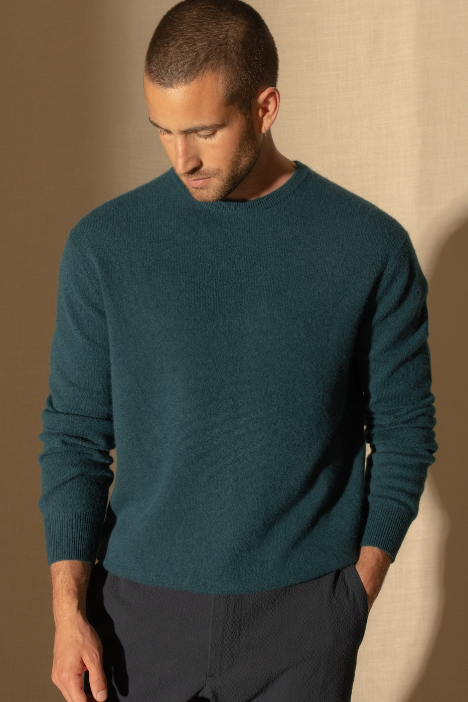 Pull Col Rond - Blake - Vert Canard