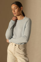 Pull Col Rond Whitney - 100% Cachemire 2 Fils - Givre - Women