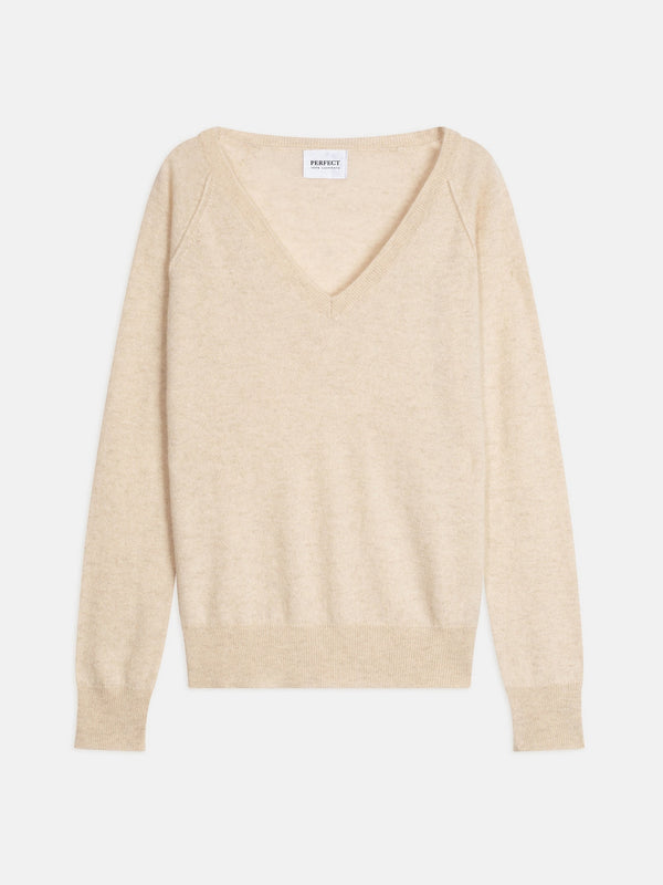 Pull Col V - Penelope - Avoine