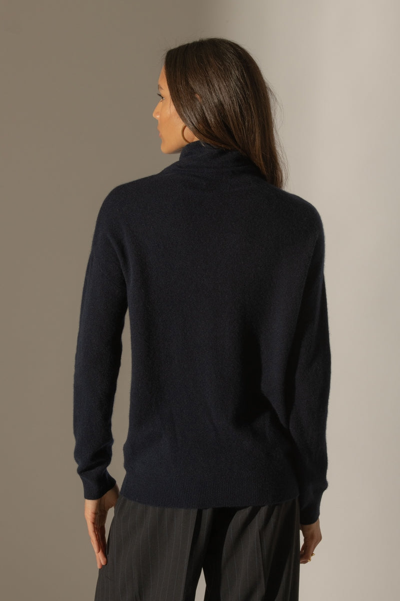 Pull Col Montant - Nethan - Navy