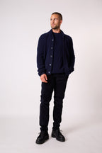 Veste Boutonnée Col Châle 4 Fils - Gilmour - Navy