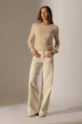 Pull Col Rond Volants Poignets - Luing - Sable