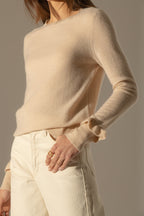 Pull Col Rond Volants Poignets - Luing - Sable