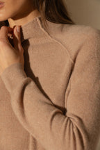 Pull Col Montant - Mollayra - Camel Chiné