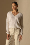 Pull Col V - Madison - Neige