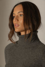 Robe Col Roulé - Amanda - Anthracite Chiné