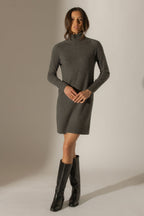 Robe Col Roulé - Amanda - Anthracite Chiné