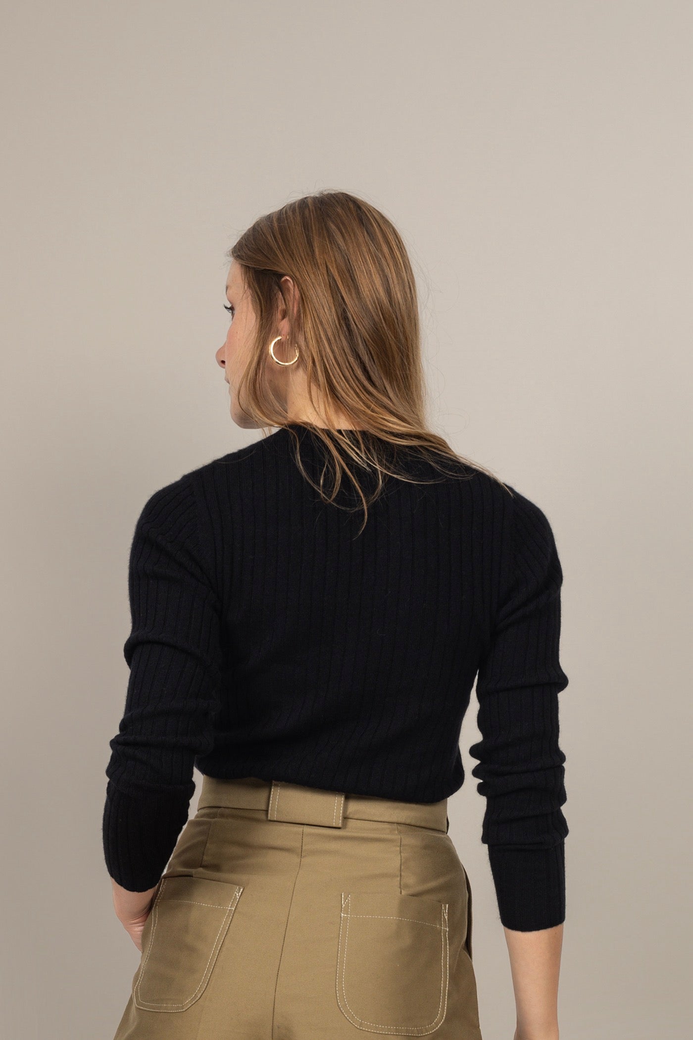 Cardigan Col V - Livia - Noir