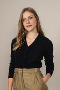 Cardigan Col V - Livia - Noir