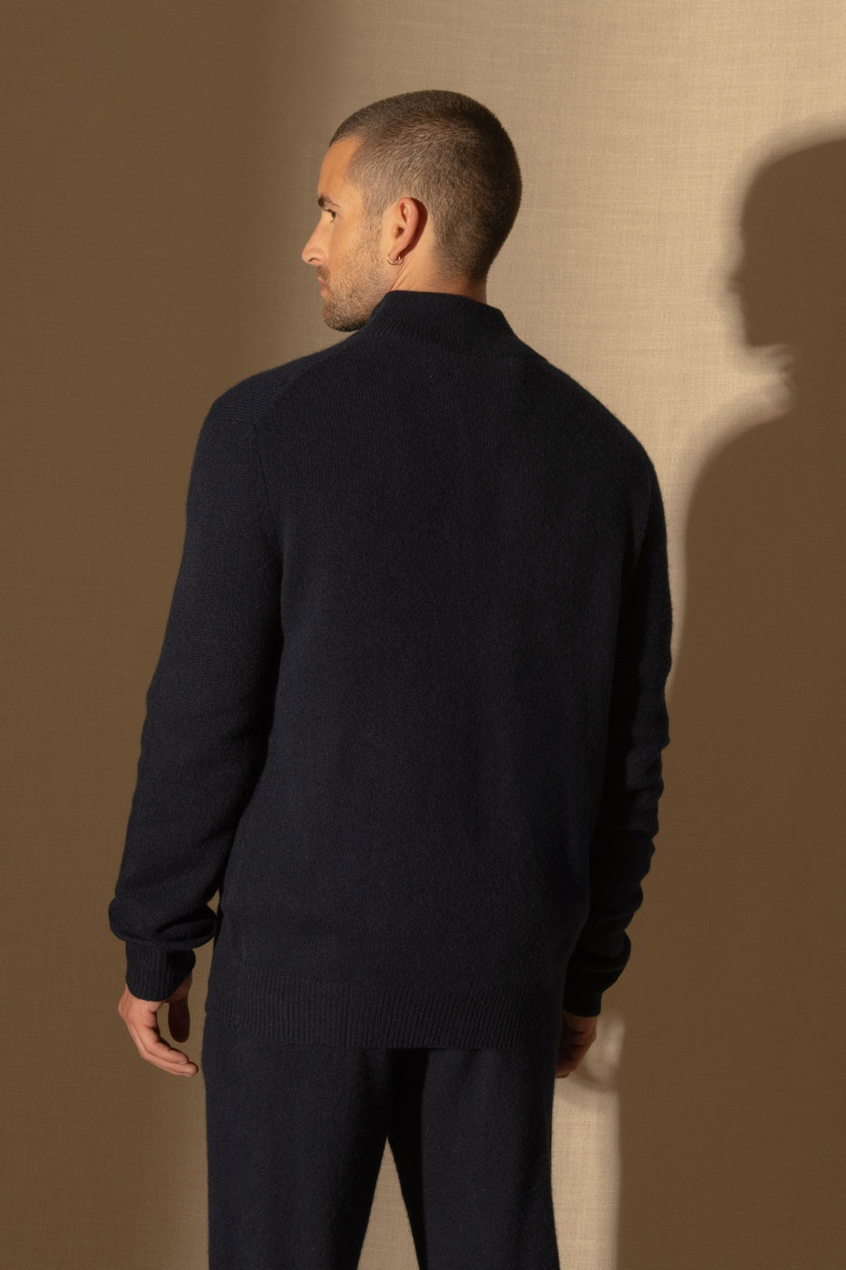 Gilet Zippé Col Camionneur 4 Fils - Leo - Navy