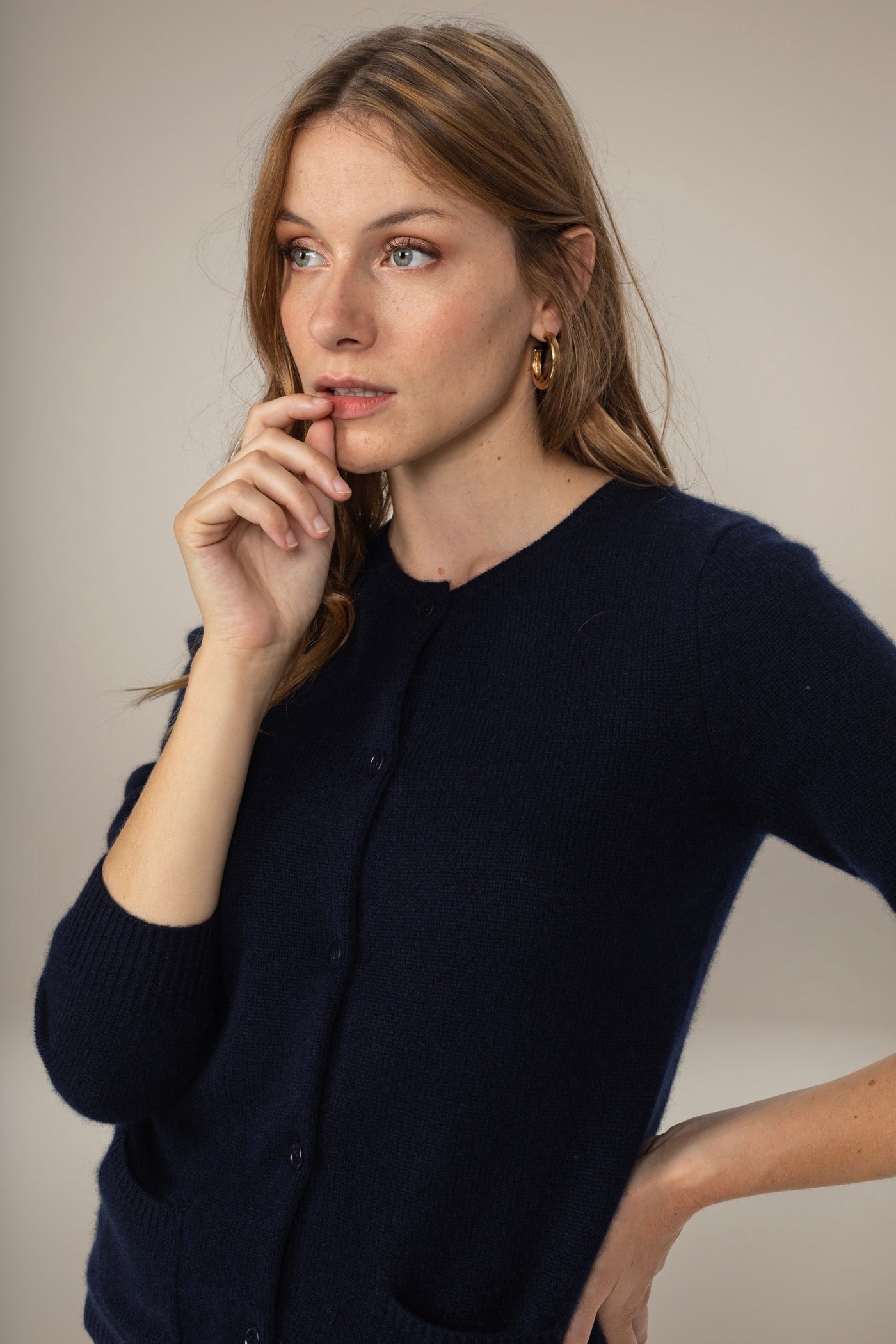 Cardigan Col Rond 4 Fils - Alya - Navy
