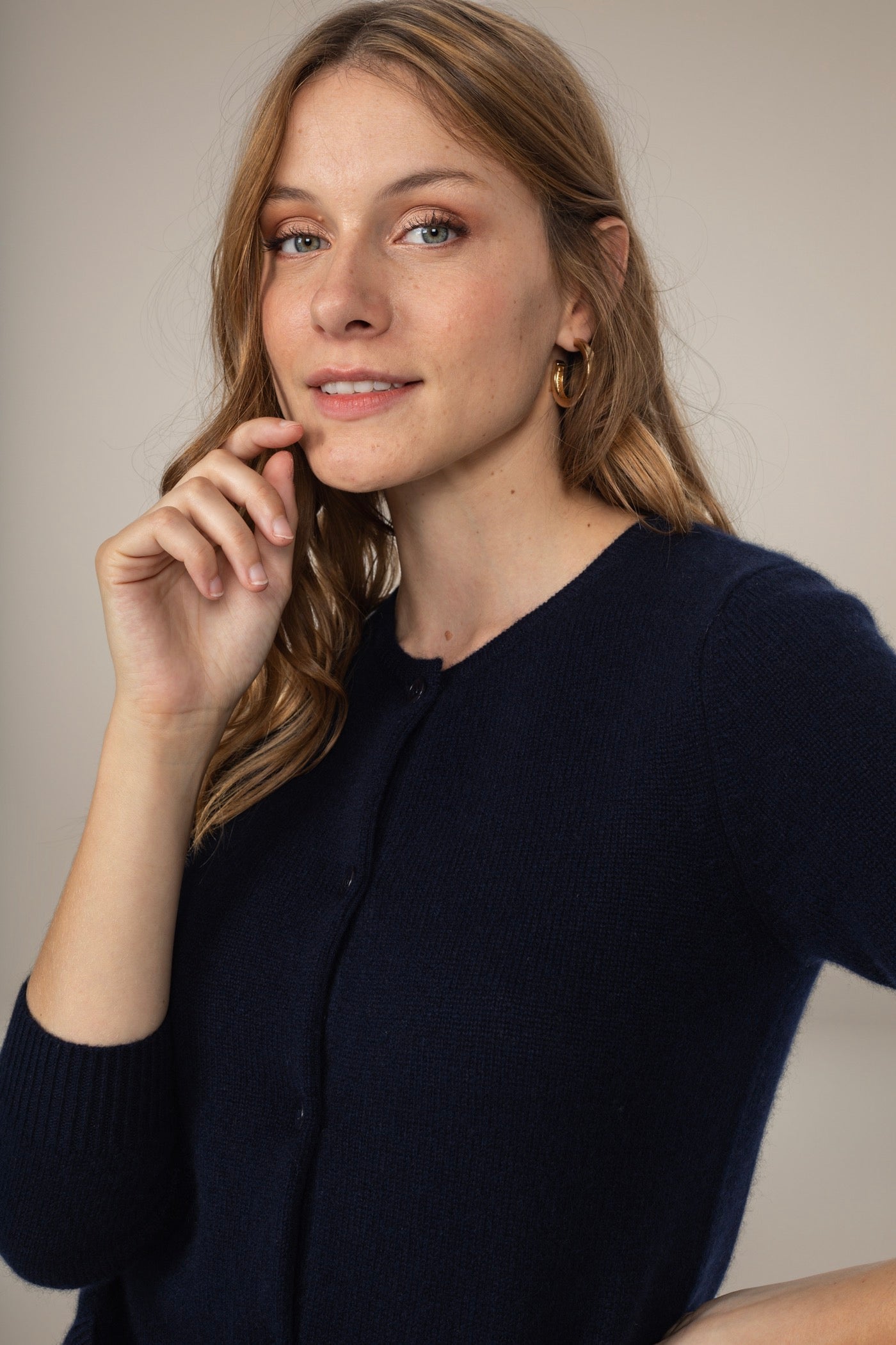 Cardigan Col Rond 4 Fils - Alya - Navy