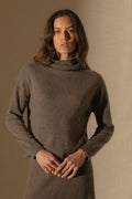 Pull Col Montant - Nethan - Taupe Chiné
