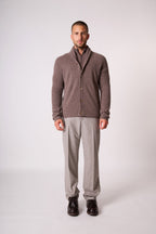 Veste Boutonnée Col Châle 4 Fils - Gilmour - Taupe Chiné