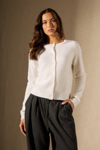 Cardigan Col Rond 8 Fils - Rabten - Neige