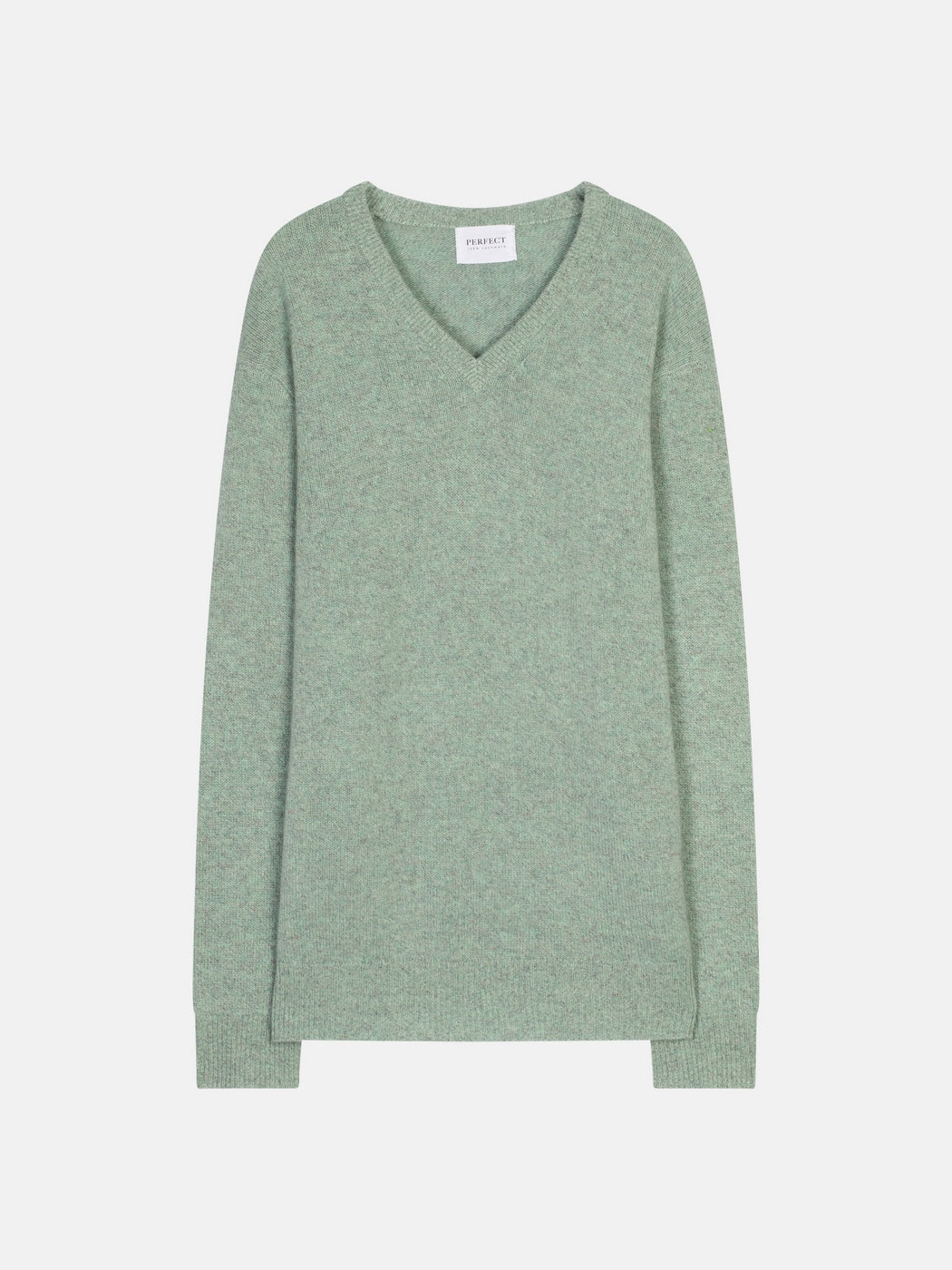Pull Col V 4 Fils Enzo - 100% Cachemire 4 Fils - Céladon Chiné - Men