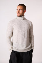 Pull Col Roulé Trevor - 100% Cachemire 2 Fils - Gris/Noir - Men