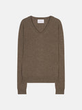 Pull Col V Kalie - 100% Cachemire 2 Fils - Taupe Chiné - Women
