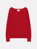 Pull Col V - 100% Cachemire 2 Fils - Rouge - Femme