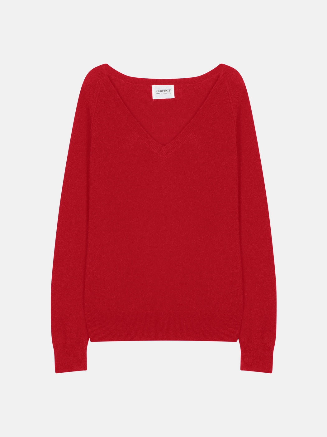 Pull Col V - 100% Cachemire 2 Fils - Rouge - Femme
