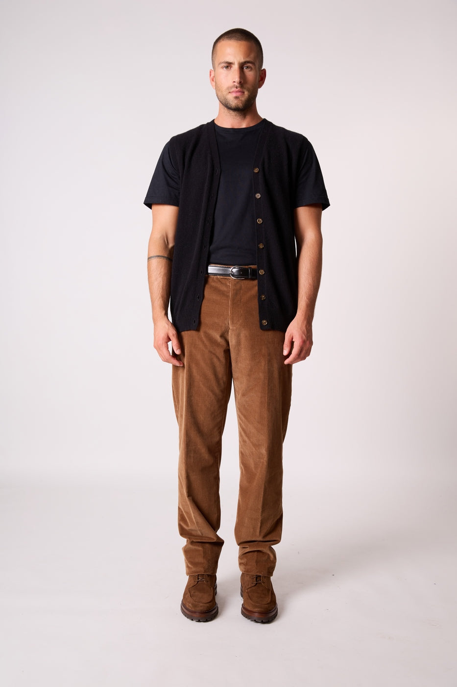 Cardigan Col V Sans Manches - Arthur - Noir