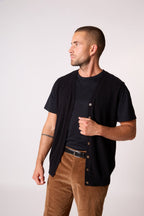 Cardigan Col V Sans Manches - Arthur - Noir