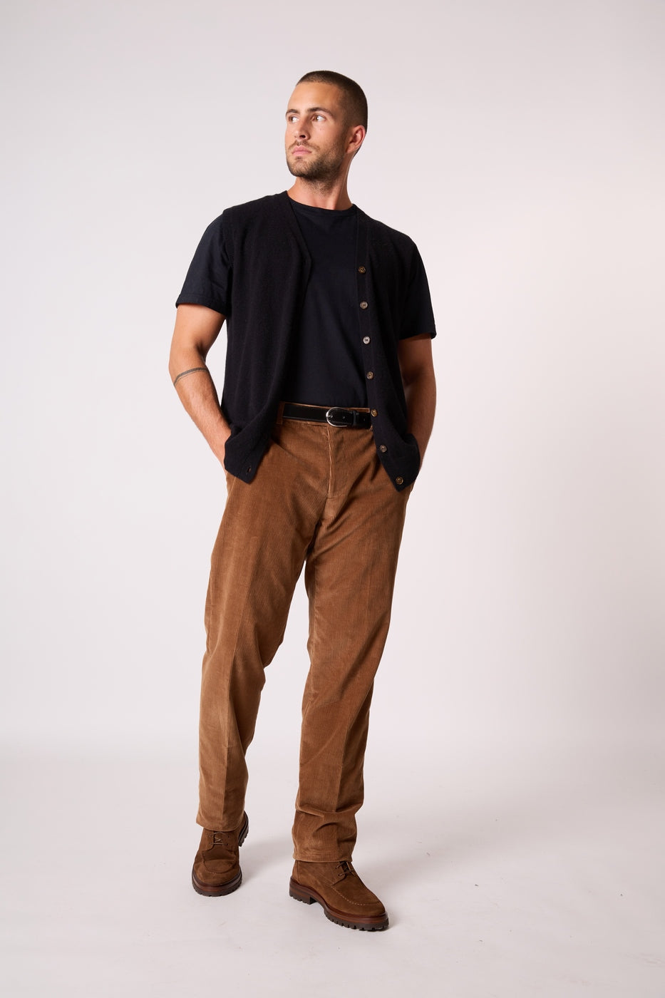 Cardigan Col V Sans Manches - Arthur - Noir