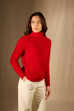 Pull Col Roulé 4 Fils - Albany - Rouge