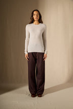 Pull Col Rond - Opame - Gris Perle Chiné